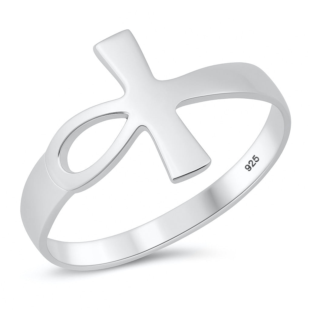 Silver Ring - Ankh Cross