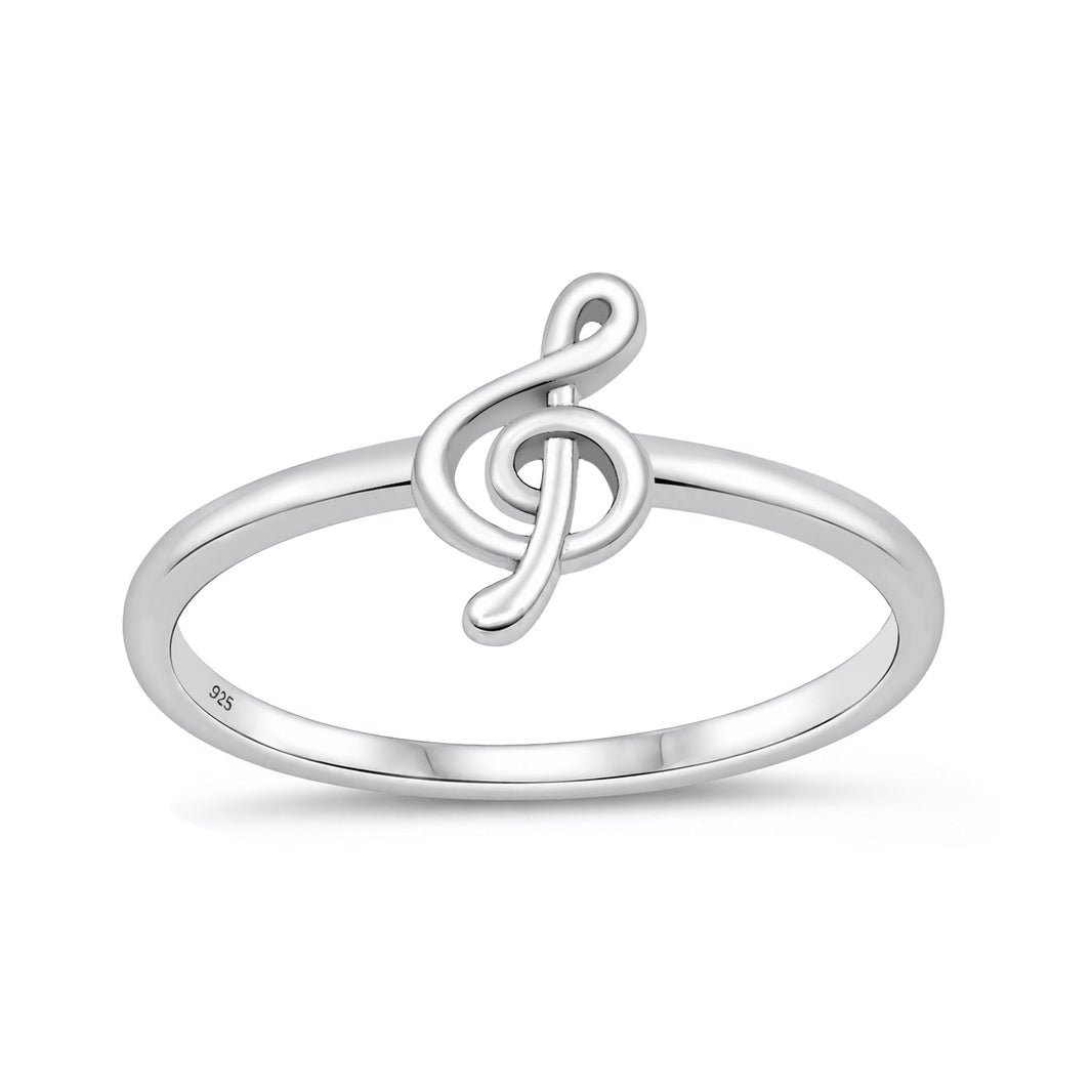 Silver Music Note Ring