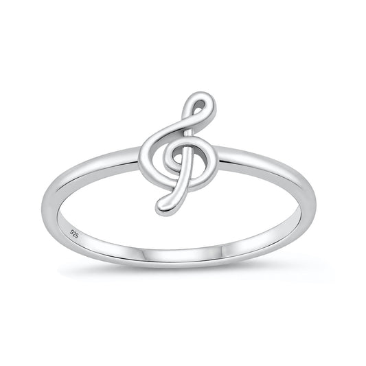 Silver Music Note Ring