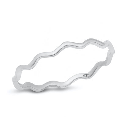 Silver Ring - Wavy Band