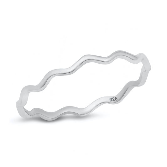 Silver Ring - Wavy Band