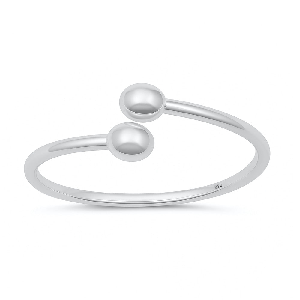 Silver Wraparound Ball Ring