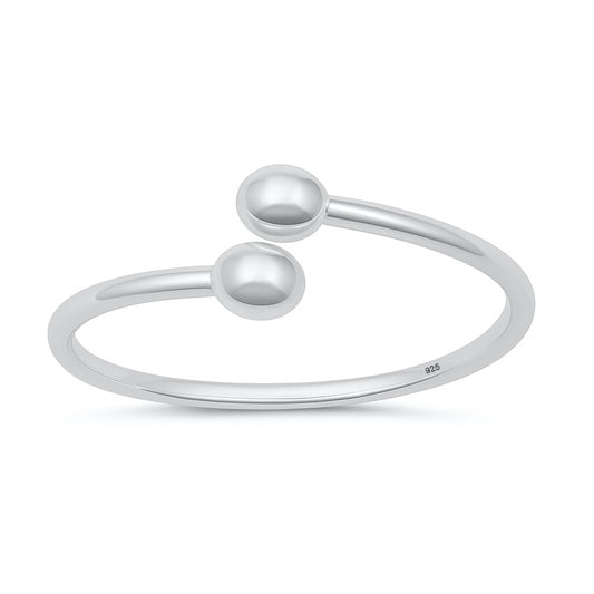 Silver Wraparound Ball Ring