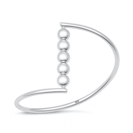 Silver Bead Bar Ring