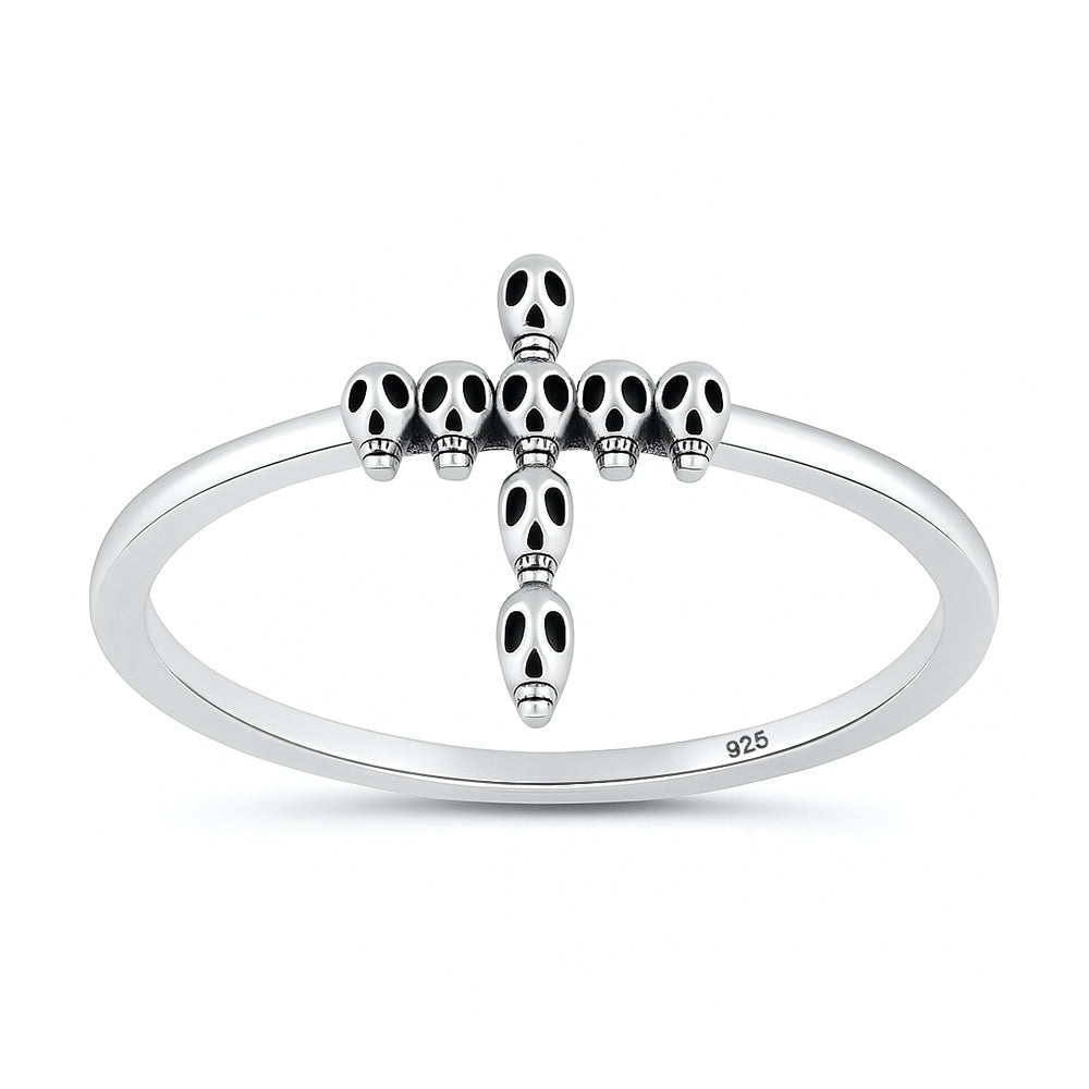 Silver Ring - Skull Cross