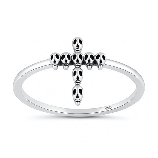 Silver Ring - Skull Cross