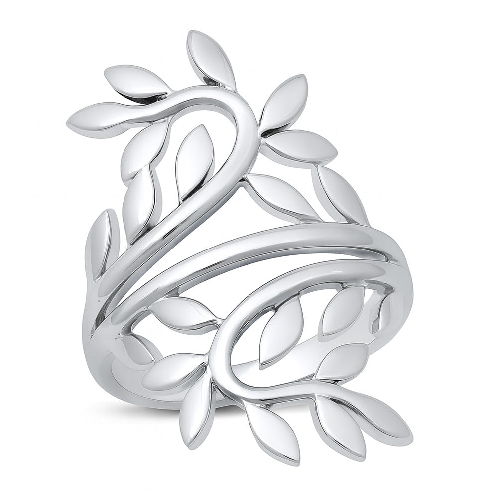 Silver Leaf Branch Ring