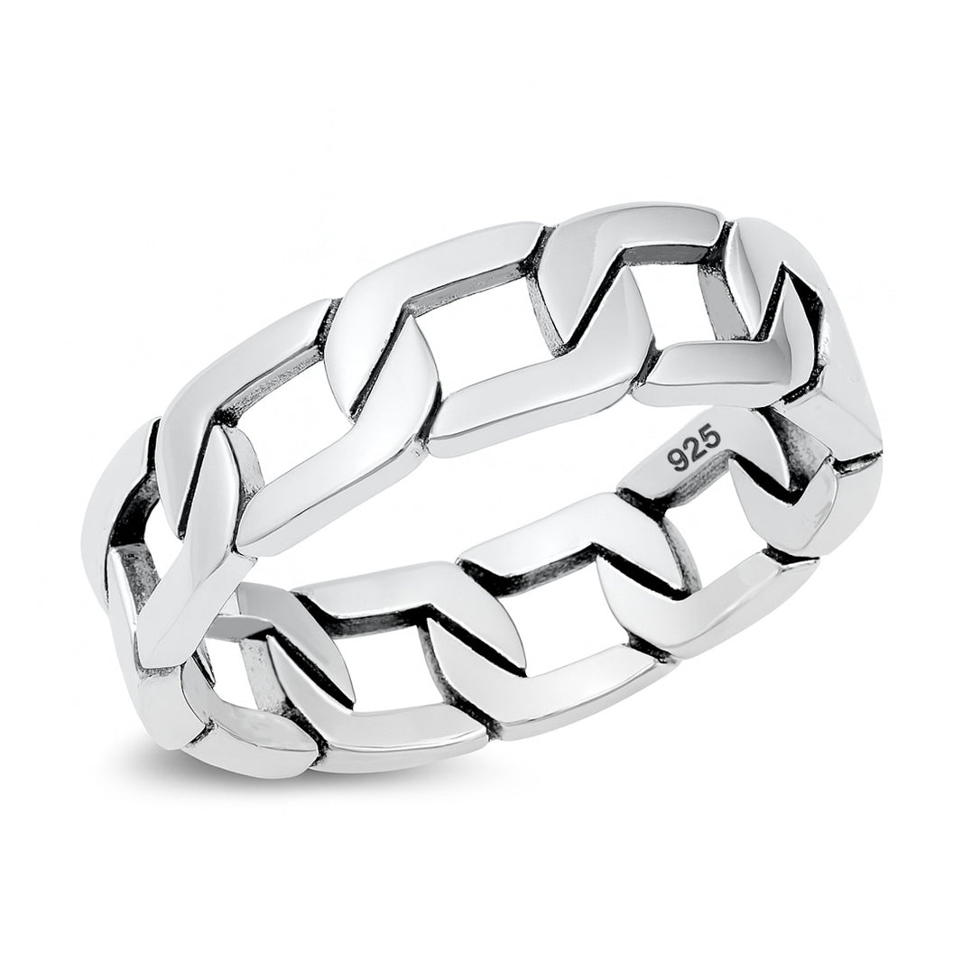 Silver Ring - Link Chain