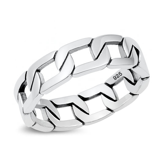 Silver Ring - Link Chain