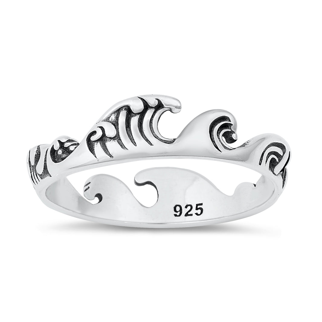 Silver Ring - Ocean Waves