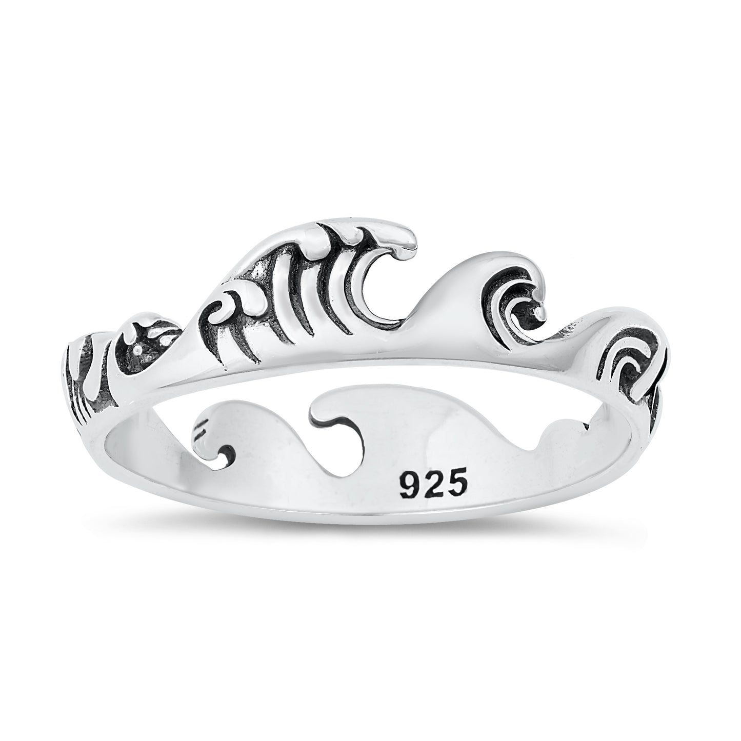 Silver Ring - Ocean Waves