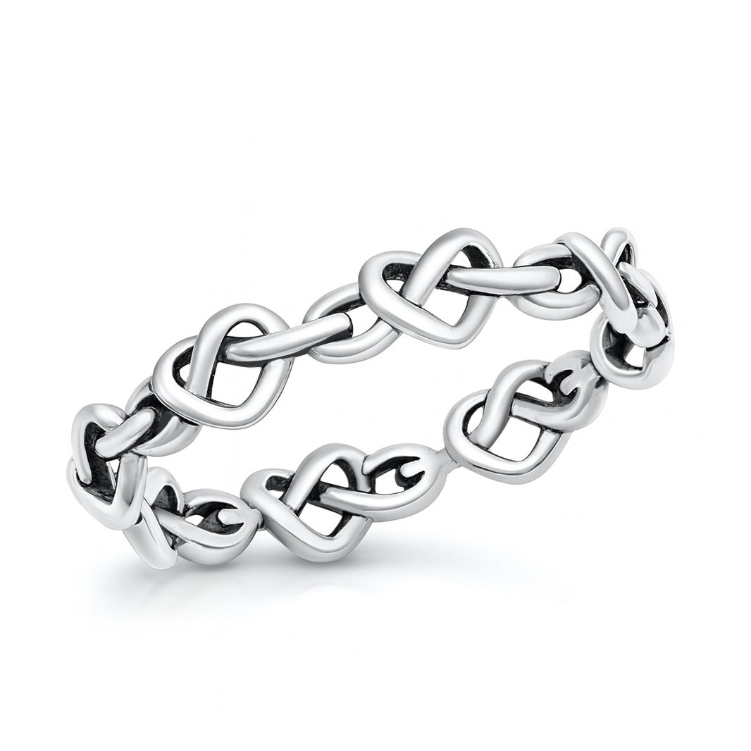 Silver Ring - Heart Knots