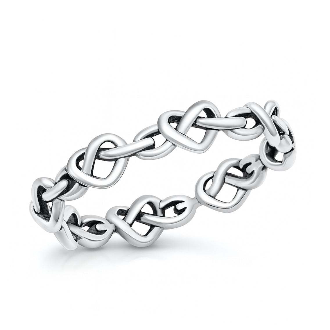 Silver Ring - Heart Knots