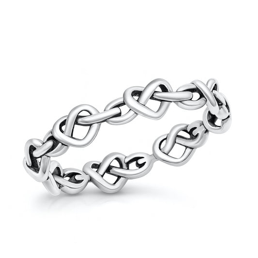 Silver Ring - Heart Knots