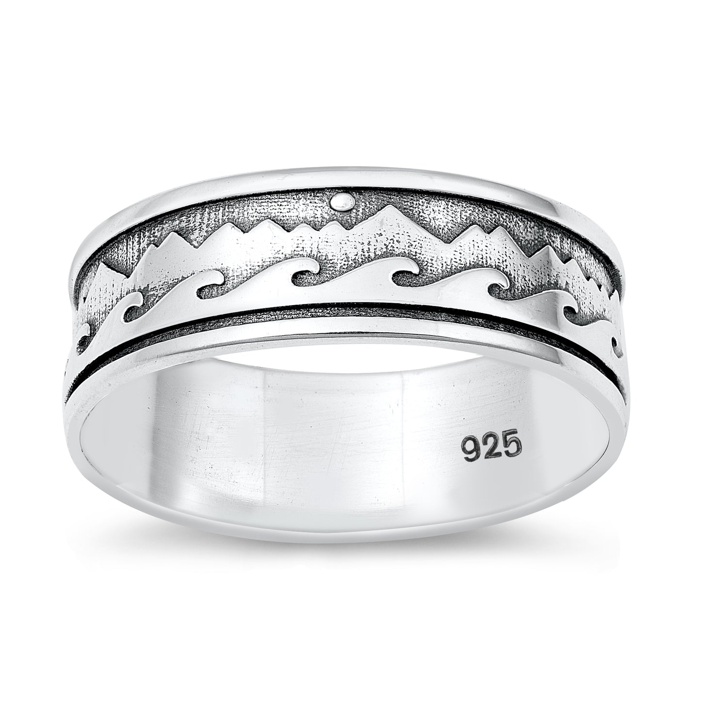 Silver Ring - Mountains & Waves