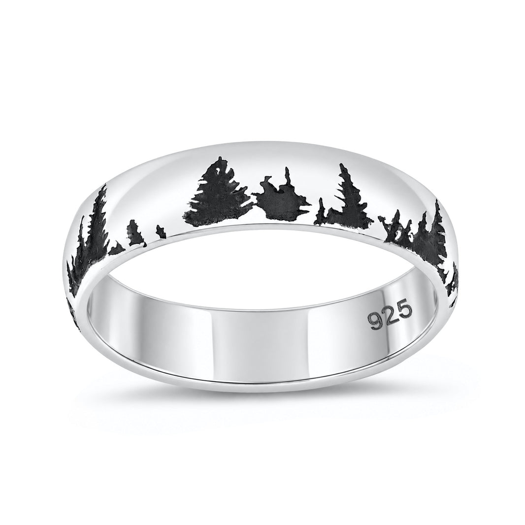 Silver Ring - Forest Trees