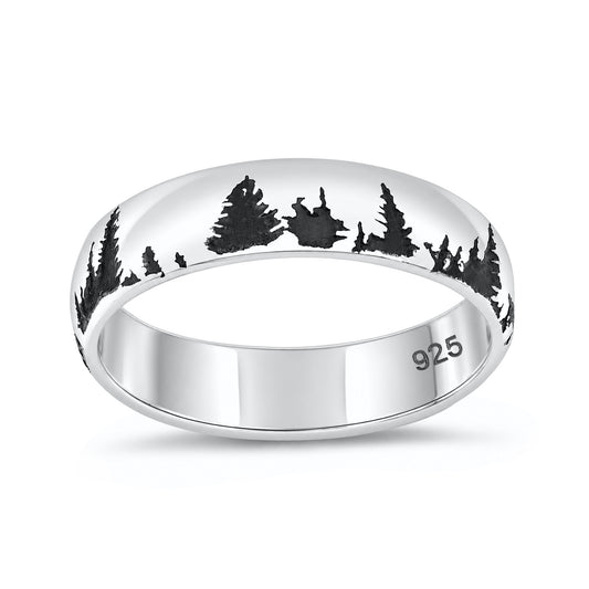 Silver Ring - Forest Trees