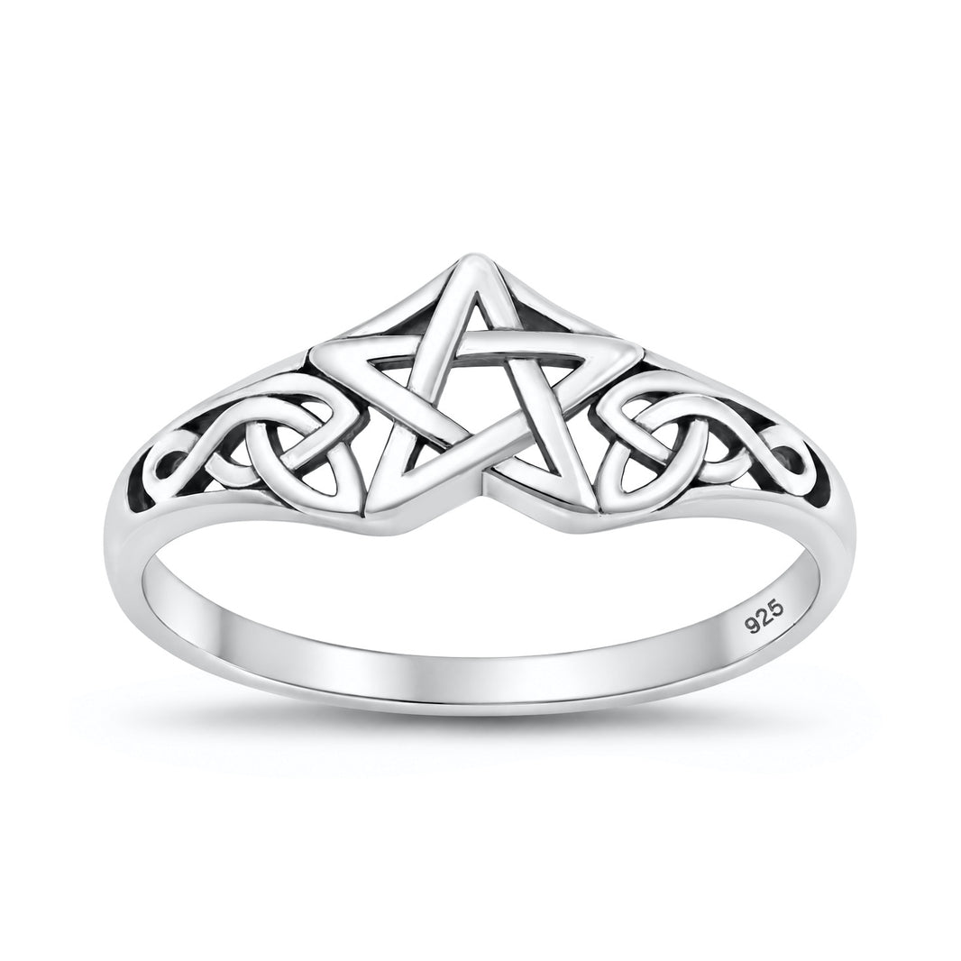 Silver Celtic Star Ring