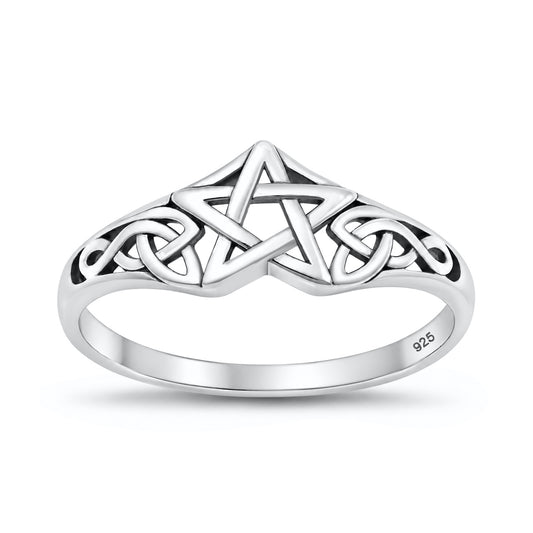 Silver Celtic Star Ring