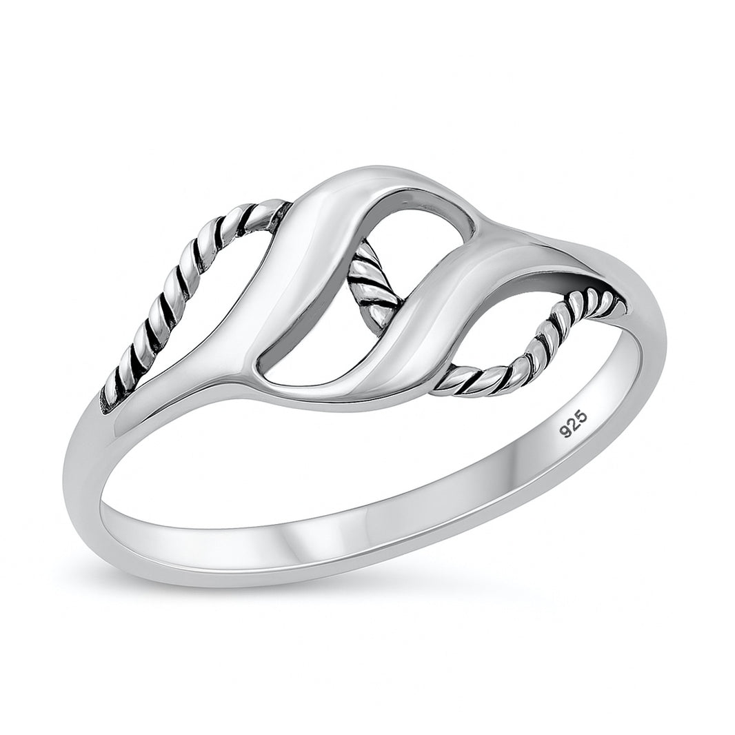 Silver Ocean Wave Ring