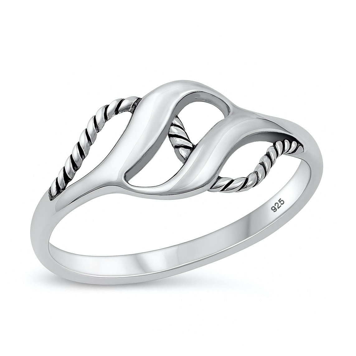 Silver Ocean Wave Ring