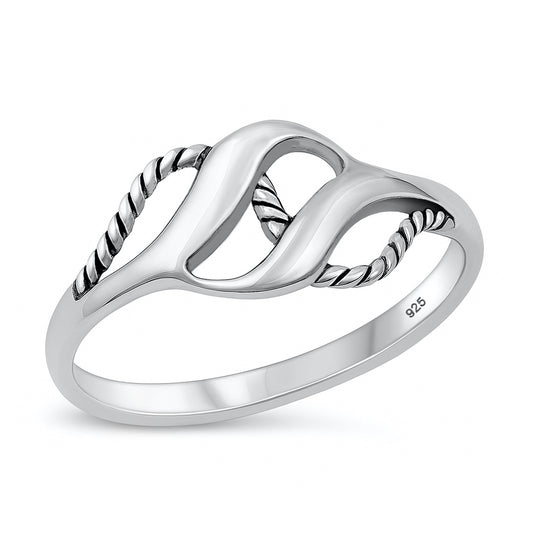 Silver Ocean Wave Ring
