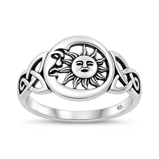Silver Celtic Moon & Sun Ring