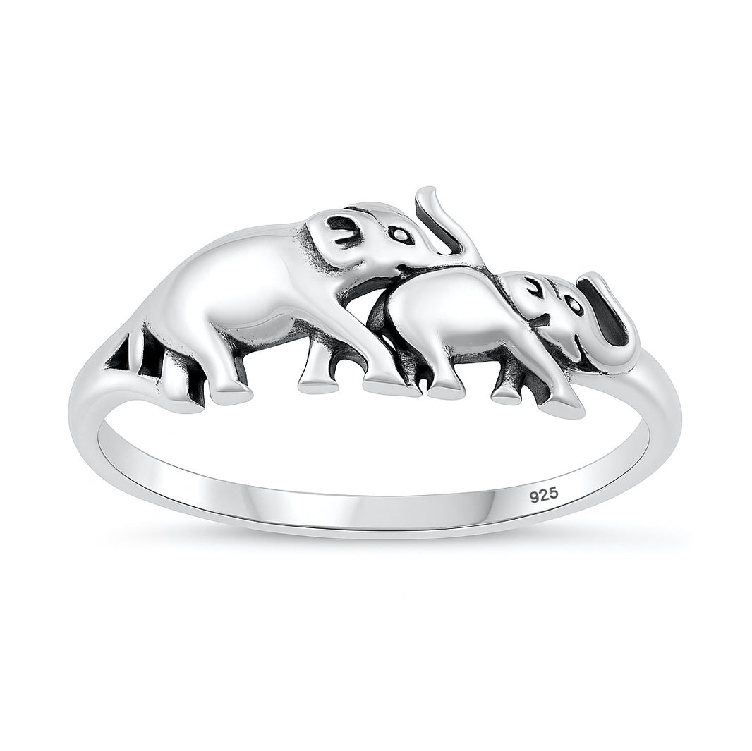 Silver Ring - Elephants