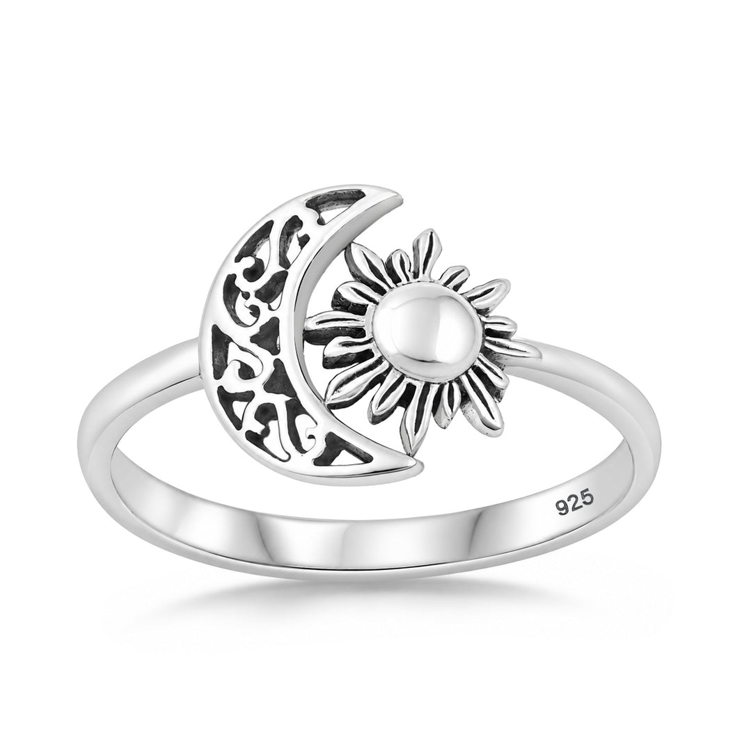 Silver Ring - Moon & Sun