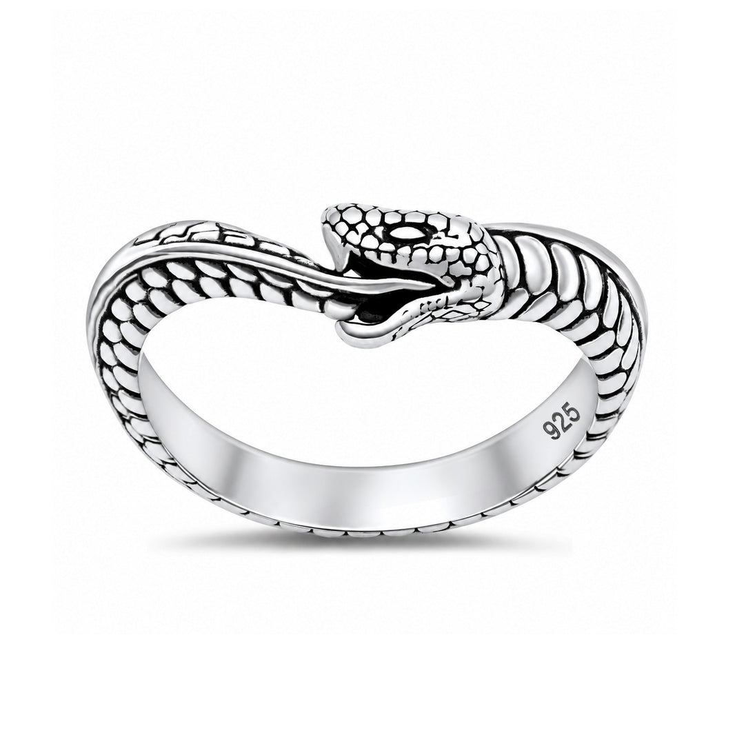 Silver Ouroboros Snake Ring