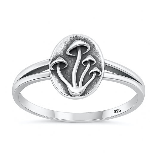 Silver Ring - Mushroom