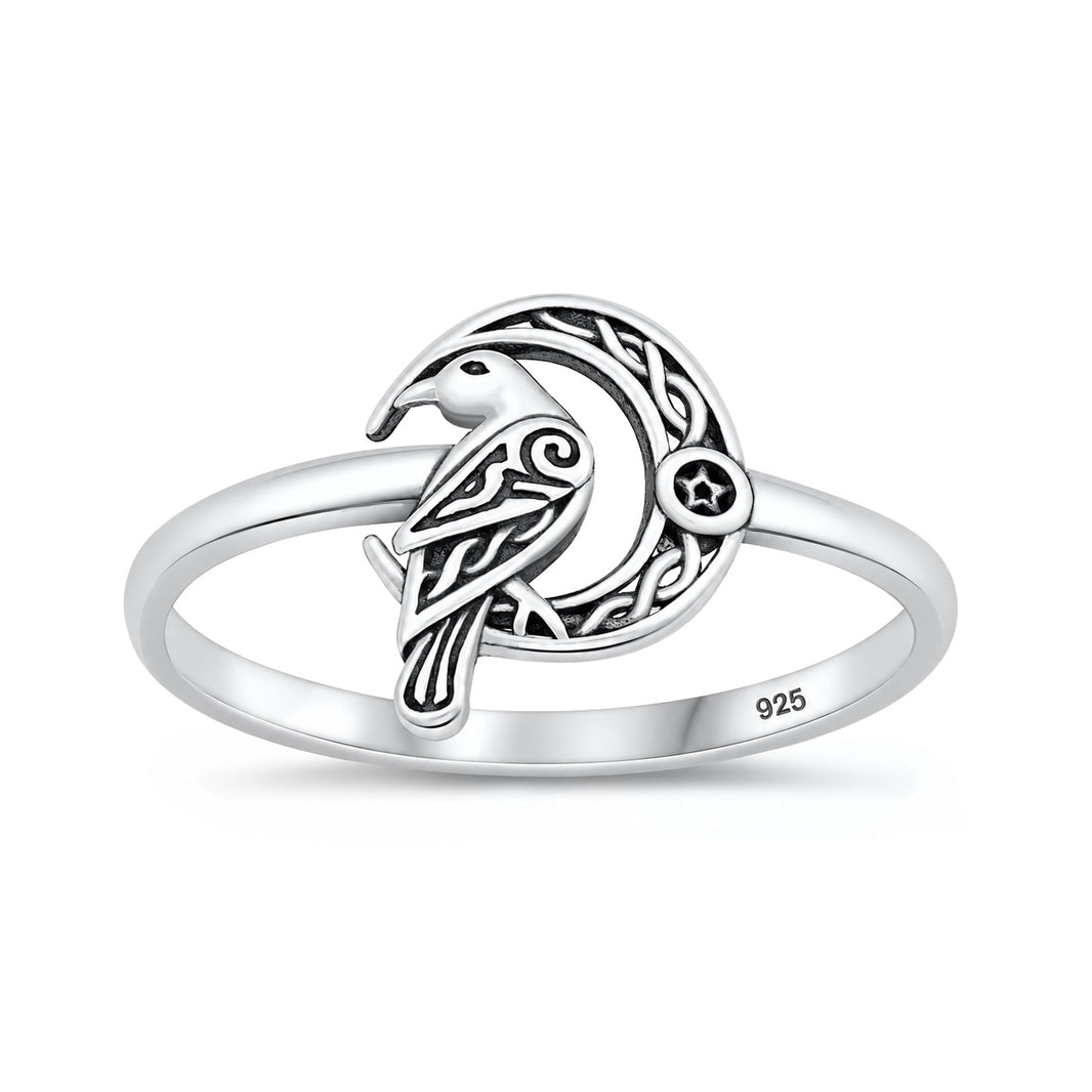 Silver Moon & Star Ring