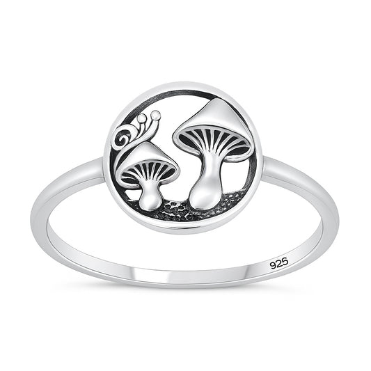 Silver Ring - Mushrooms