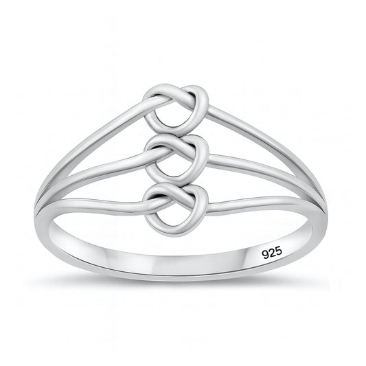 Silver Triple Love Knot Ring