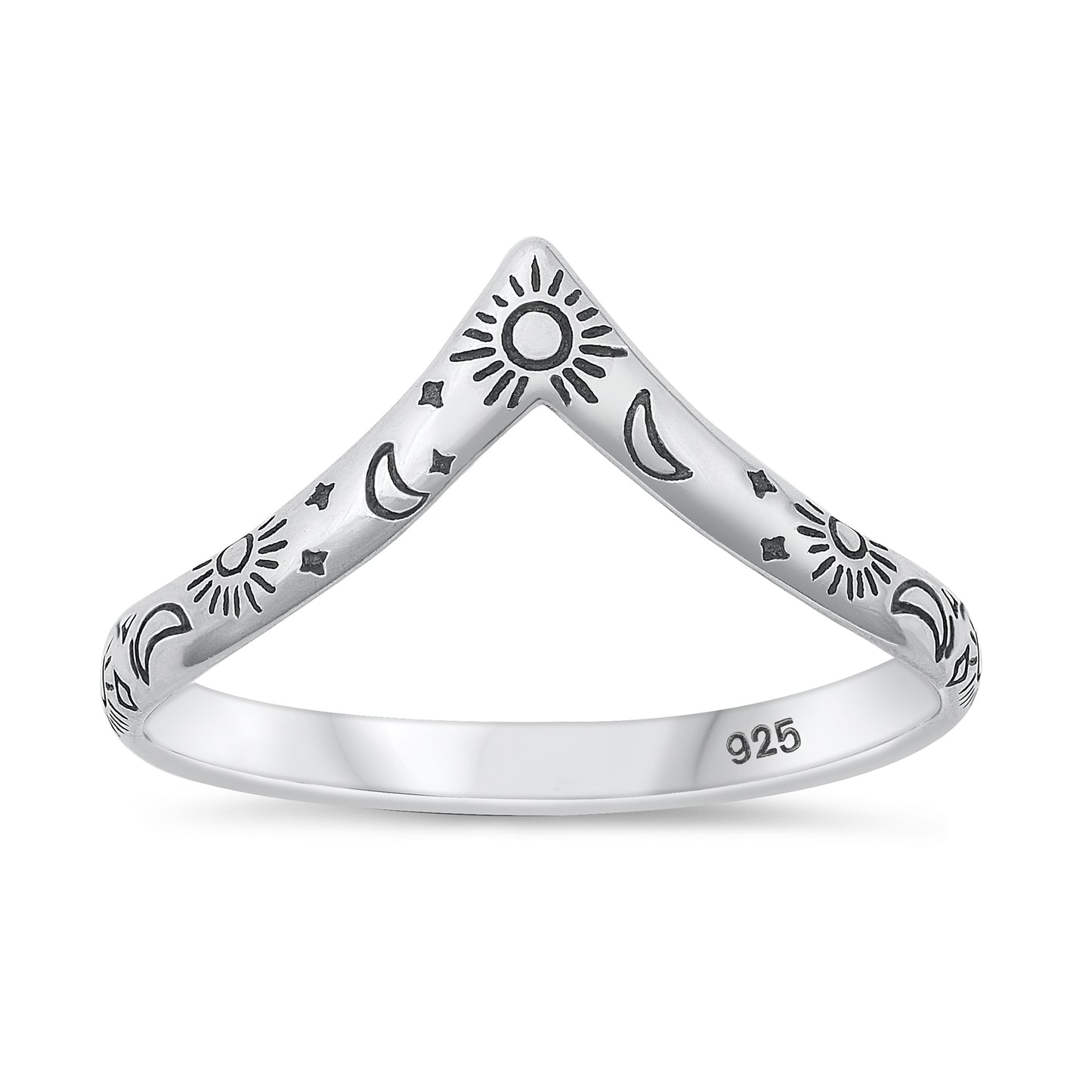 Silver Ring - Sun & Moon