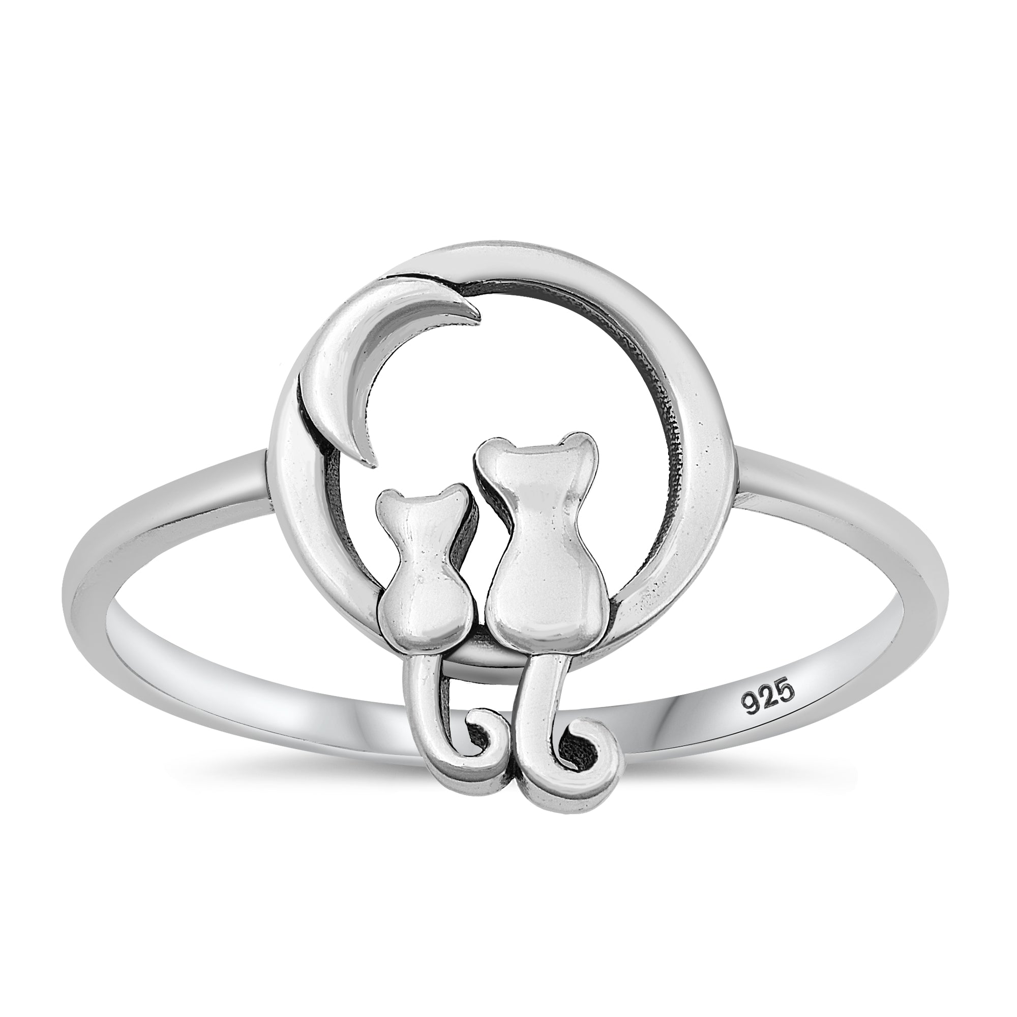 Wholesale Silver Jewelry - Silver Ring - Cats on Moon – Sidney Imports