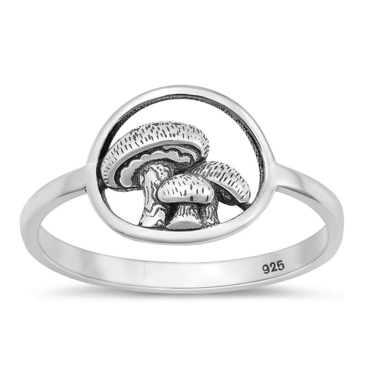 Silver Ring - Mushrooms