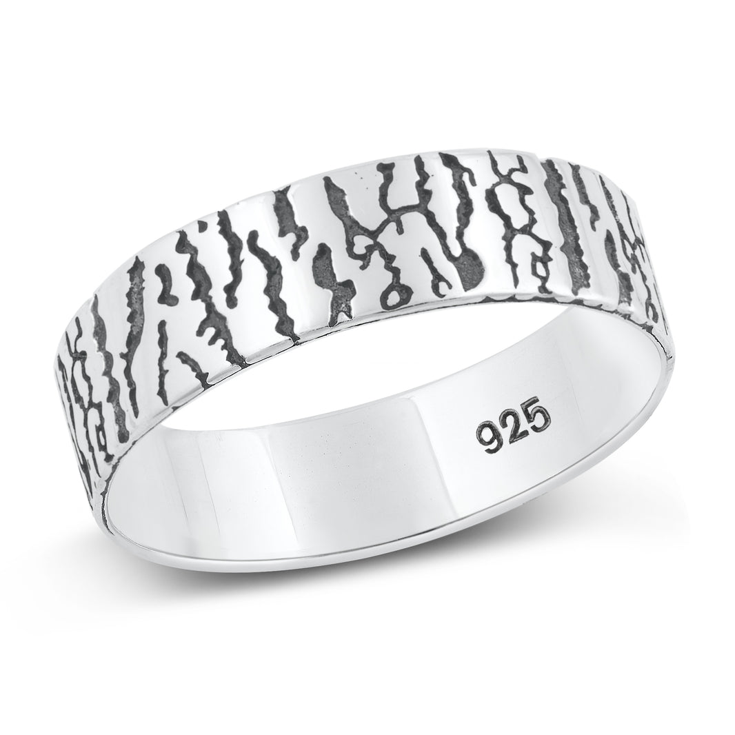 Silver Ring - Tree Bark