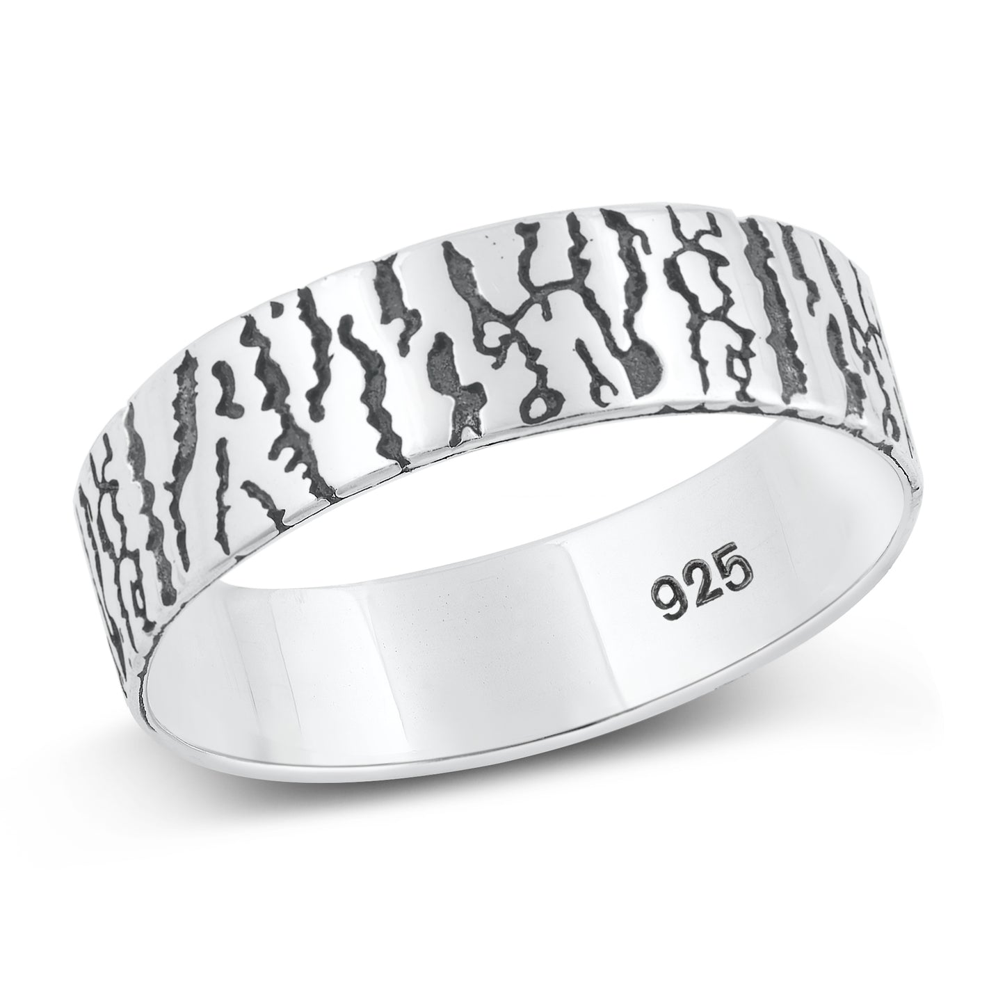 Silver Ring - Tree Bark