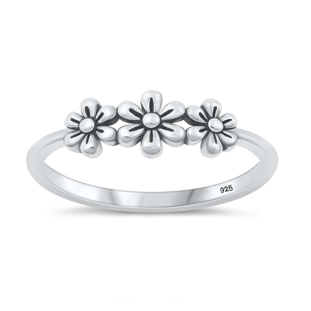 Silver Ring - Flowers