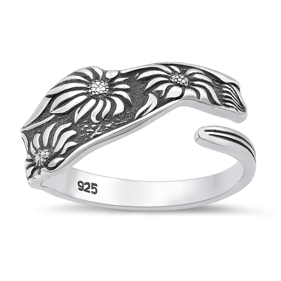 Silver Ring - Flowers
