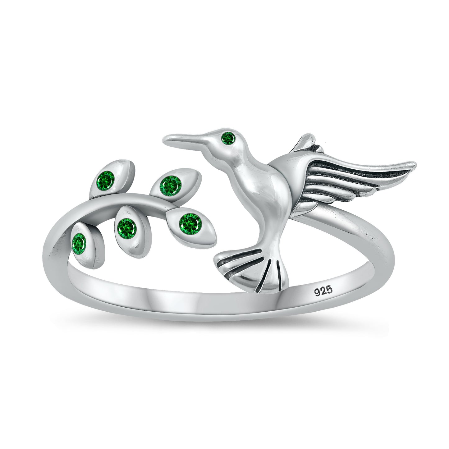 Silver CZ Ring - Hummingbird