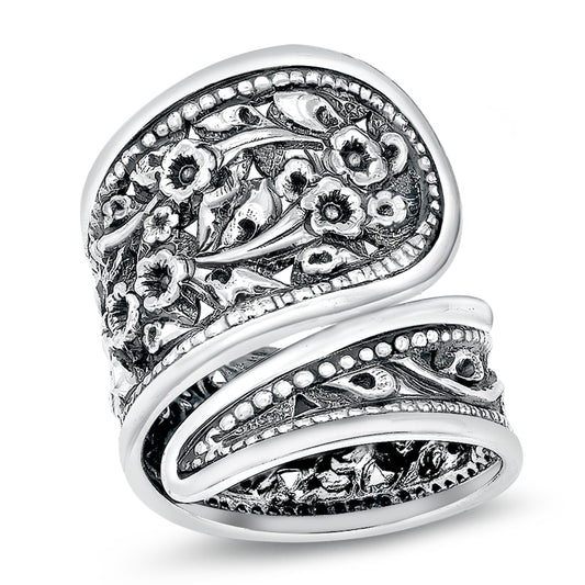 Silver Ring - Thai Floral Design