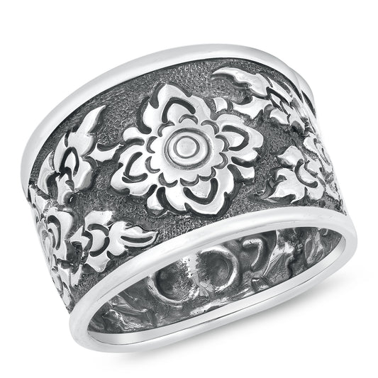 Silver Ring - Thai Floral Design