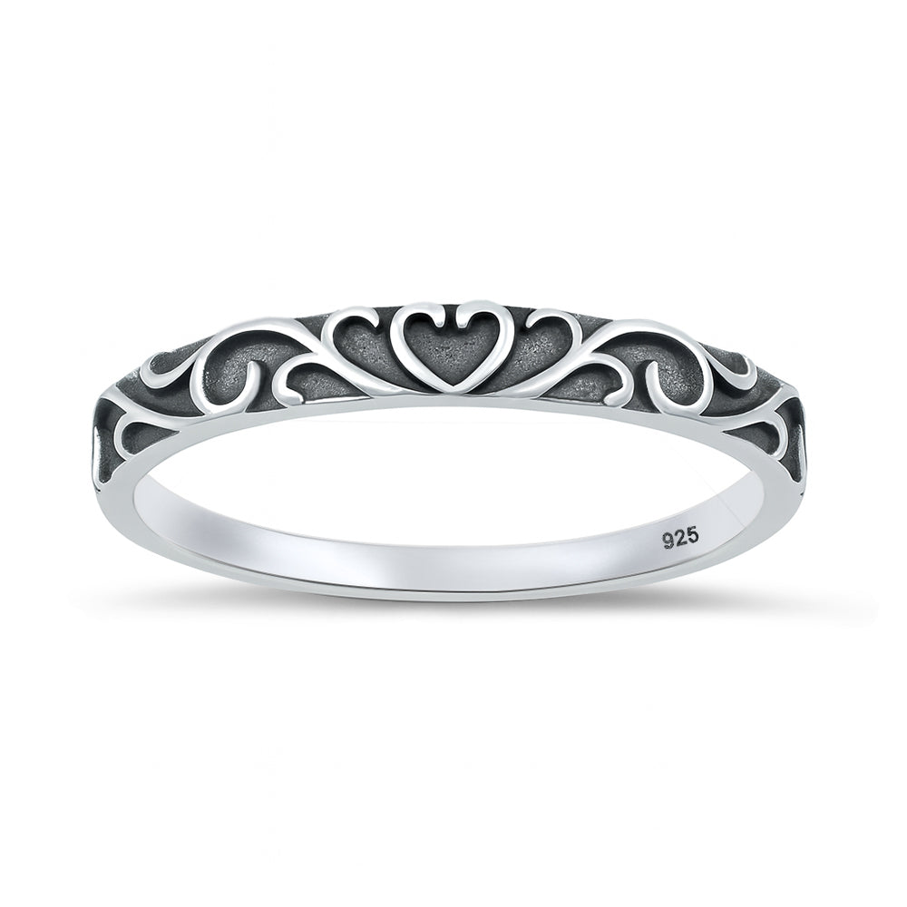 Silver Ring - Filigree Heart