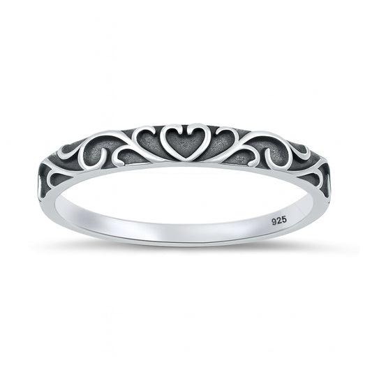 Silver Ring - Filigree Heart