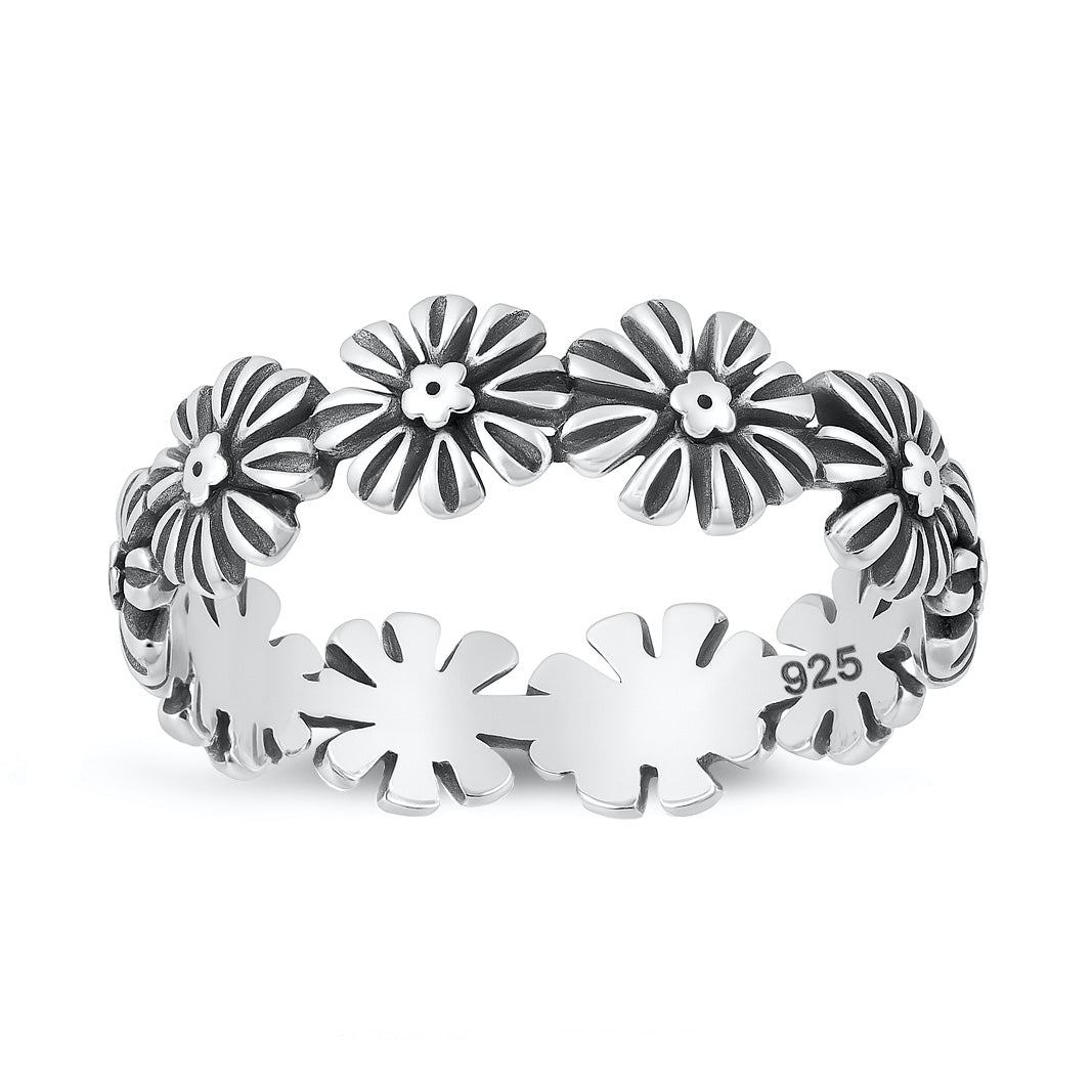 Silver Ring - Flowers