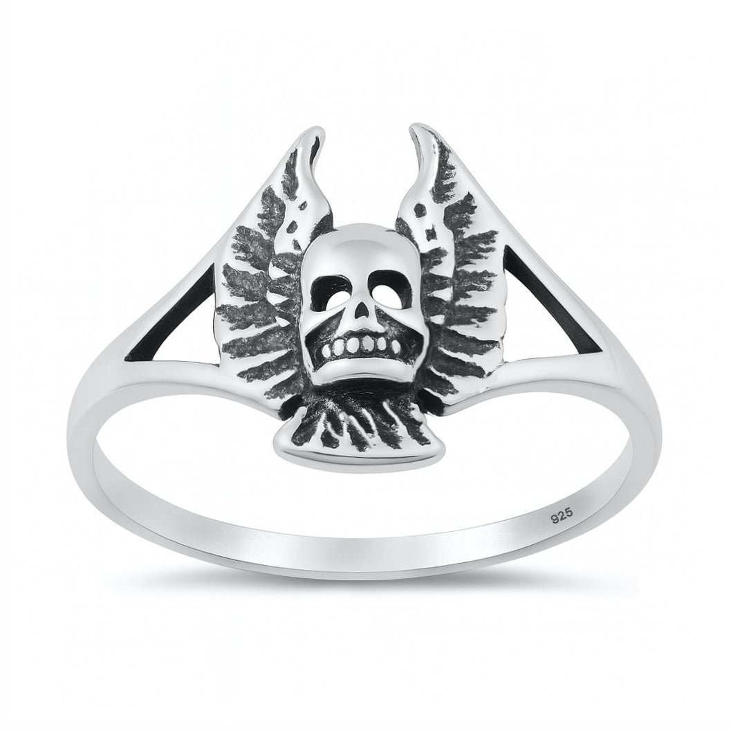 Silver Ring - Winged Skull