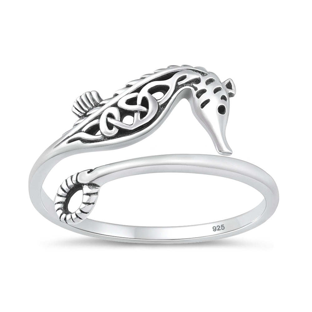 Silver Ring - Celtic Seahorse