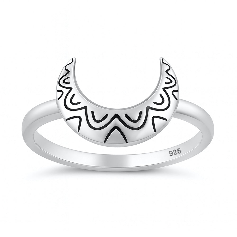 Silver Ring - Crescent Moon